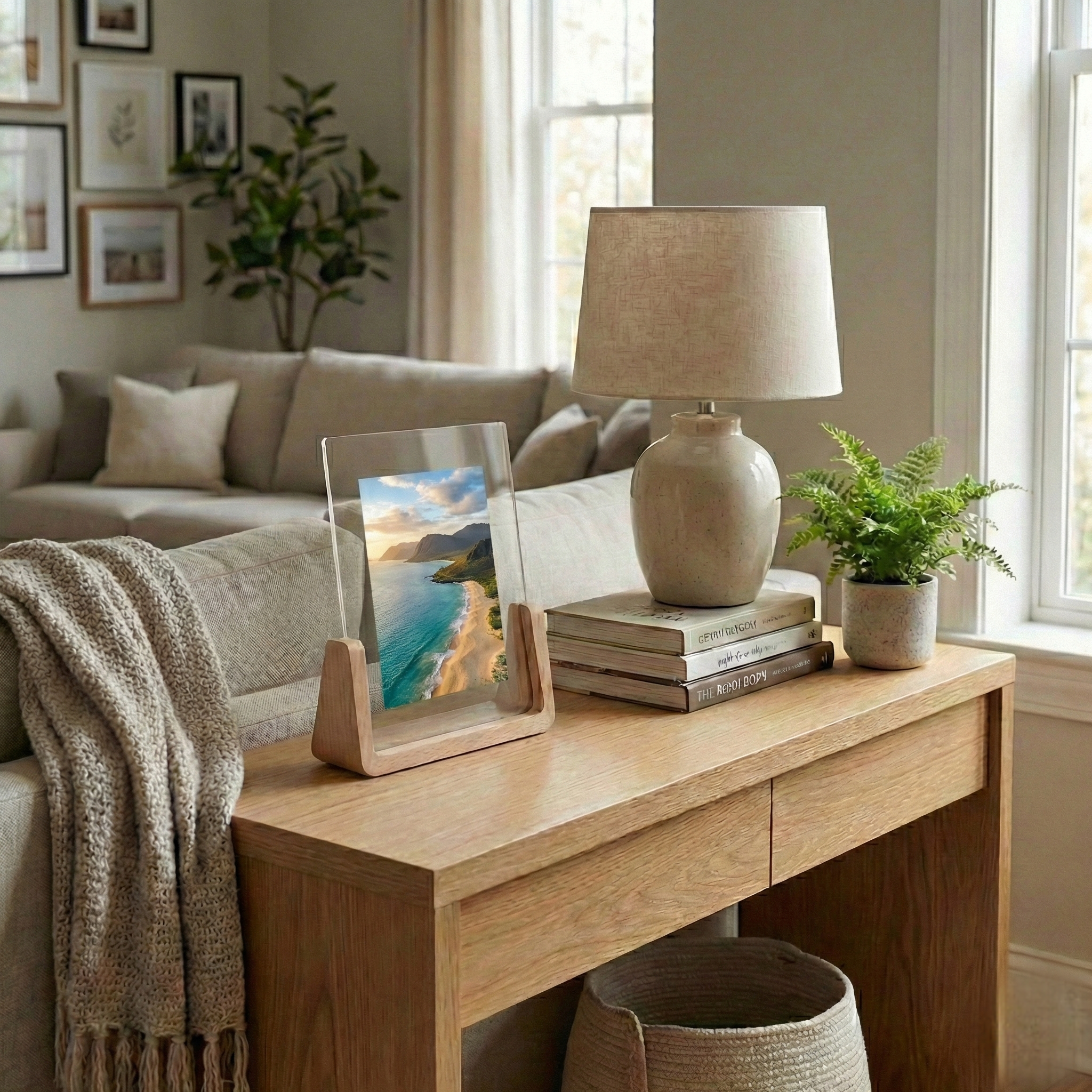 Cadre avec support en bois